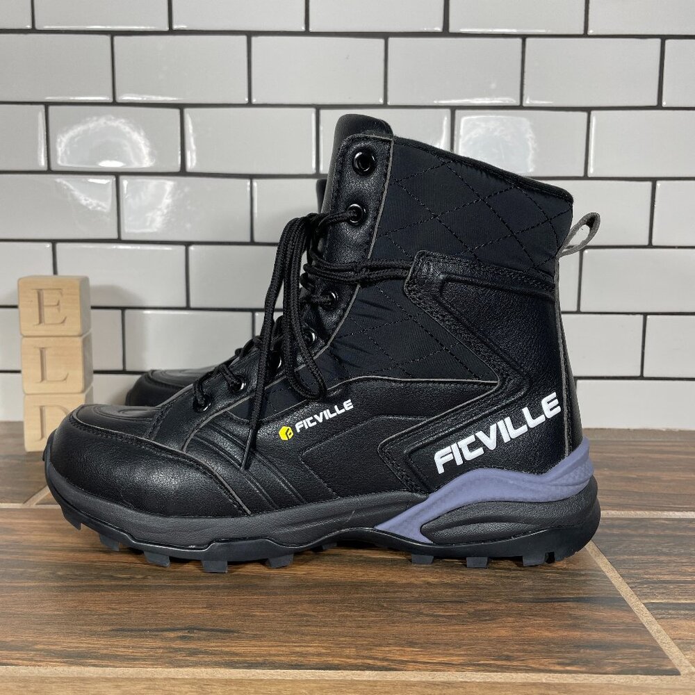 FitVille Marca Womens Size 8.5 Wide Shoes Black Lightweight Combat Boot